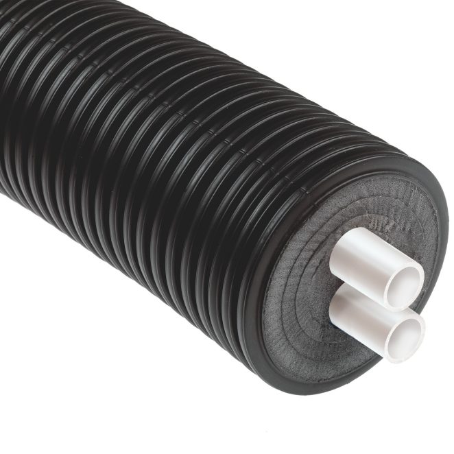 Preinsulated Pipe White Double