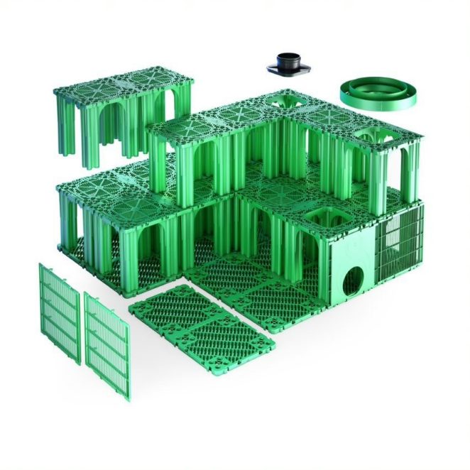 Parts of Stormbox II stormwater retention and attenuation crate | Pipelife