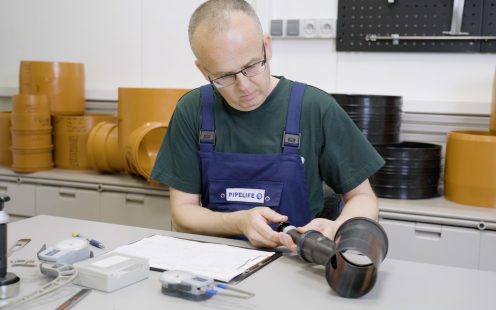 Quality manager of Pipelife Poland at work