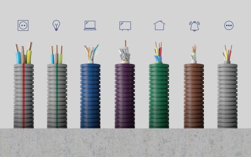 Electrical conduits prewired by application