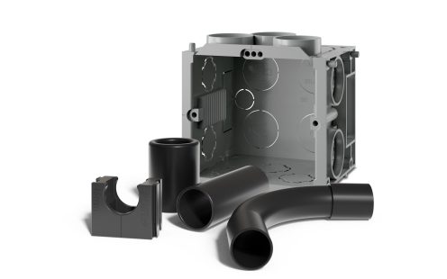 Wall box and fittings for electrical installations