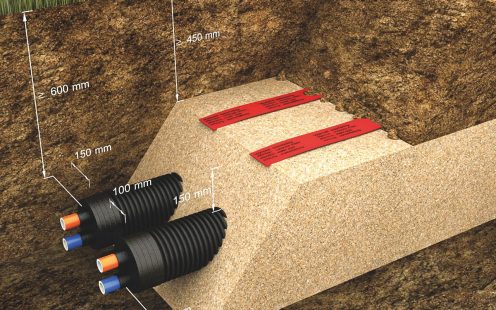 District heating pipes underground installation