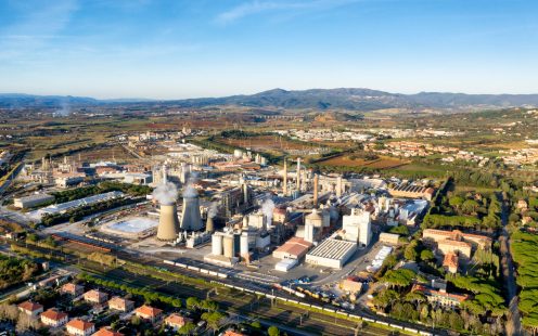 Aerial view of chemical industry