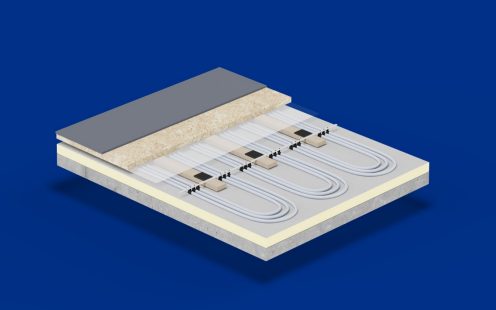 Pipelife Sports Halls Underfloor Heating with Layers showing pipes below floor