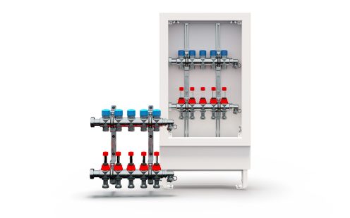 Pipelife manifold with prefab cabinet