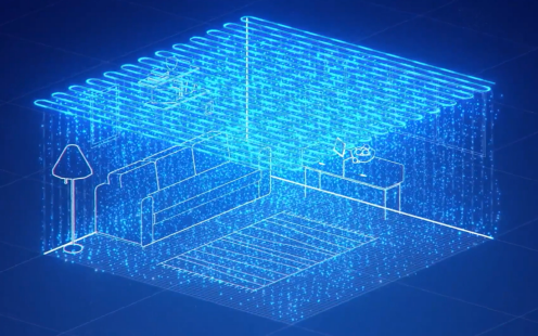 HVAC ceiling cooling panels animated explainer style | Pipelife