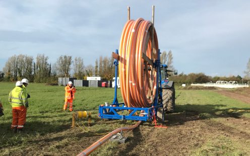 SoluForce Gas Tight Pipe Getting Uncoiled Before Installation | Pipelife