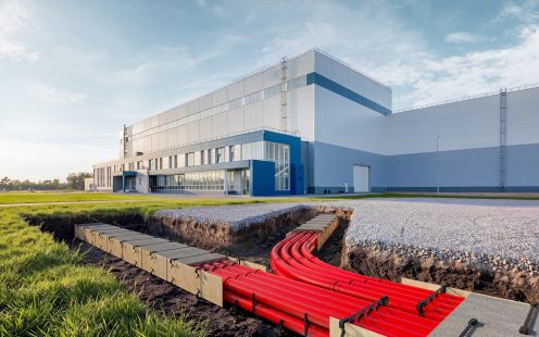 Cable protection industrial location with cable ducts duct banks