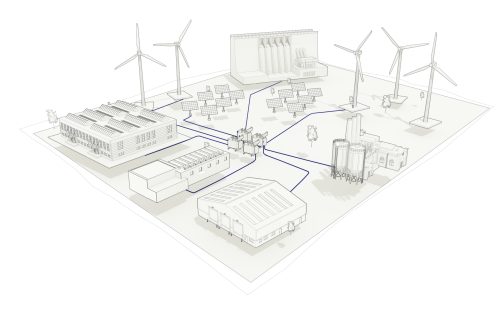 Illustration Industrial energy supply
