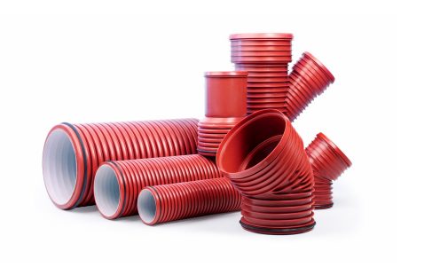 Diverse selection of road drainage pipes 