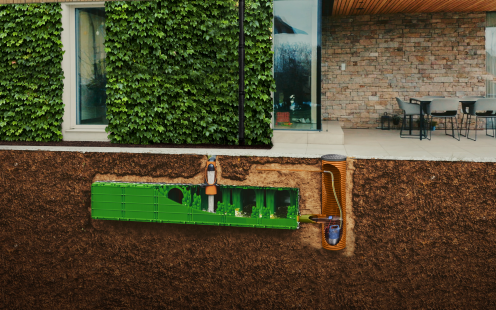 Rainwater Harvesting and Reuse with a green ivy wall