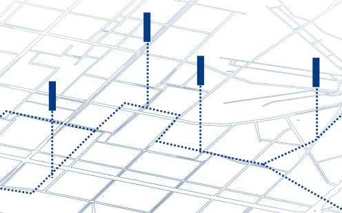 Smart Probe illustration locations on street map