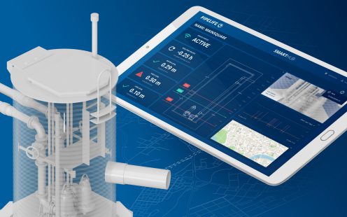 Smart pumping station with tablet data
