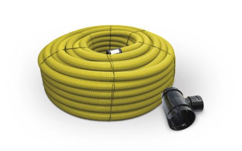 Yellow field drainage pipe coil with filter