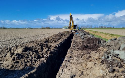 A close up of a freshly dug trench in Klaas' farm | Pipelife