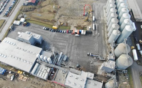 Construction site for the production unit expansion and bio energy production in Ennsdorf | Pipelife