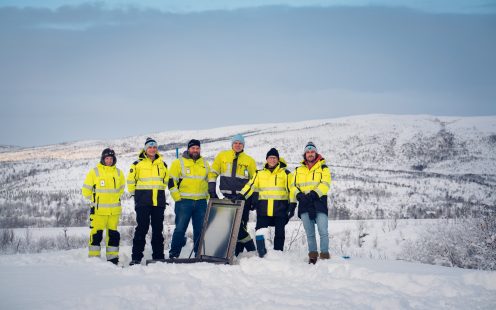 Installation team near the reservoir in Nuorgam | Pipelife