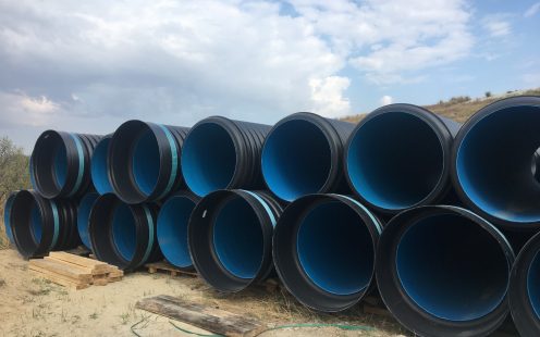 Corrugated pipes from recycled PE at the installation site | Pipelife