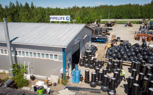 Aerial view over Pipelife Finland plant at Joensuu | Pipelife