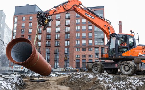 Installation of horizontal geothermal heating system in Austria