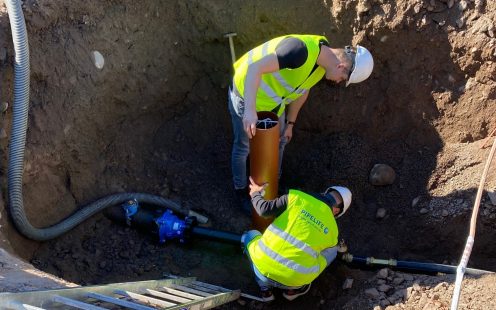 Pipelife's team installing Smart Probing on an operational water supply line | Pipelife