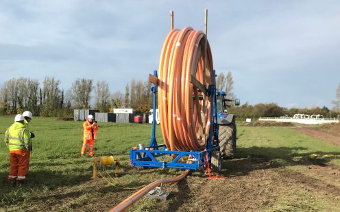 SoluForce Gas Tight Pipe Getting Uncoiled Before Installation | Pipelife