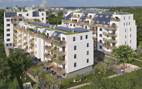 A visualization of the new apartment building complex in Donaustadt | Pipelife