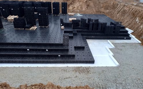 Stormbox E retention crates being installed | Pipelife