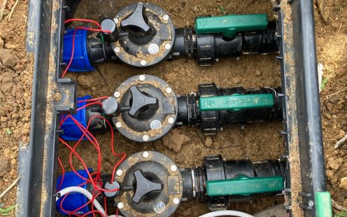 Control valves of the drip irrigation system in the Becin family orchard | Pipelife
