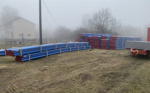 Recently transported PE 100 RC pipes to the installation location | Pipelife