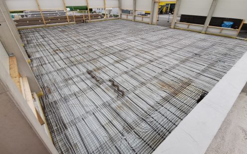 Concrete core activation slabs at the new sales hall in Hirnsdorf | Pipelife