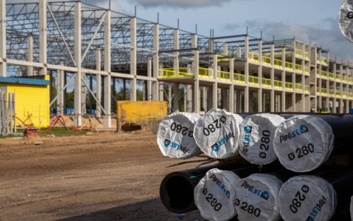 PE 100 RC pipes at the site of A6 logistics park | Pipelife