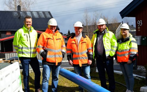 A group photo of the specialist team responsible for the water main reconstruction project in Heimdal | Pipelife
