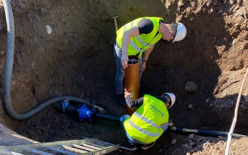 Pipelife's team installing Smart Probing on an operational water supply line | Pipelife