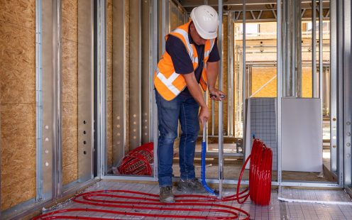 Prefab underfloor heating pilot in Lutjebroek