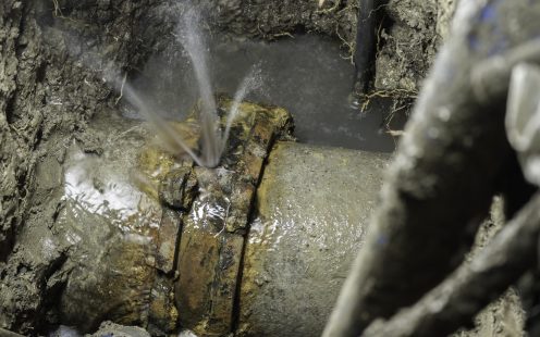 A leaking asbestos cement water pipe | Pipelife