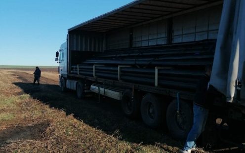 A truck transporting PE 100 water supply pipes to the installation site | Pipelife