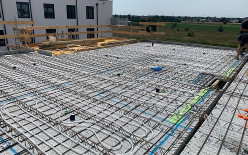 Underfloor heating pipes being installed in the new residential complex in Donaustadt | Pipelife