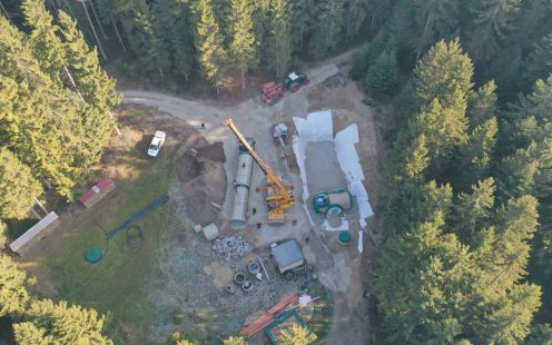 Aerial view of construction site Water Tank Miesenbach