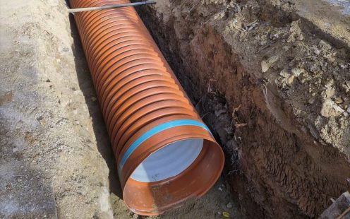 Large-diameter Pragma pipe laid in a trench in Veliko Tarnovo | Pipelife