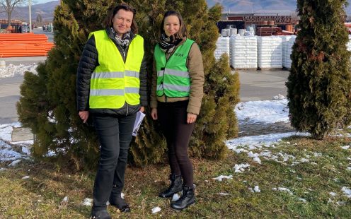 Biodiversity Project Leaders (from the left) Antonina Andreeva and Rena de Mey during their visit to Pipelife's plant in Botevgrad, Bulgaria. Over two-thirds of Pipelife's production sites now have a tailored biodiversity action plan | Pipelife