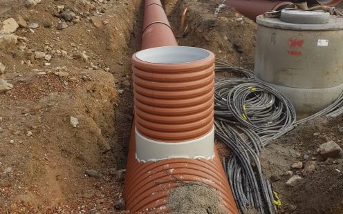 An inspection chamber installed on the stormwater retention system next to the production site | Pipelife