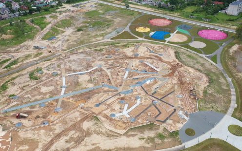 An aerial view of the installation site in the Ukmerge center | Pipelife