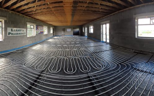 16 prefabricated underfloor heating mats were assembled in a factory-controlled environment at Pipelife's production site