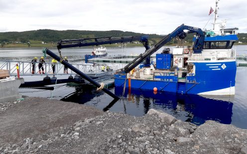 The seawater is pumped from the fjord at a depth of 100 meters up to the pump house