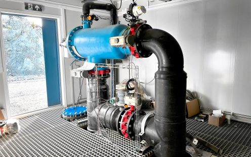 The seawater is pumped from the fjord at a depth of 100 meters up to the pump house