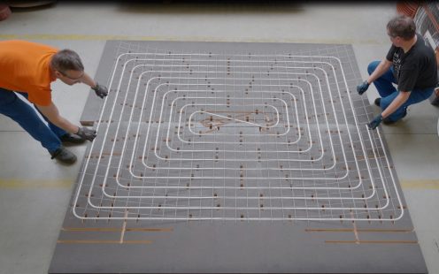 The installation of the climate control system in the 15,000-m2 facility