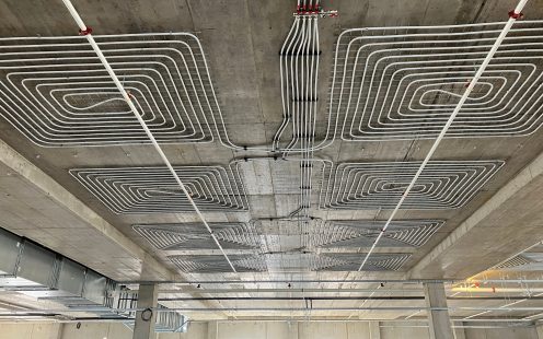 Pipelife Czechia supplied a state-of-the-art prefabricated ceiling heating and cooling system for the nearly 15,000-m2 facility in Hradec Králové.