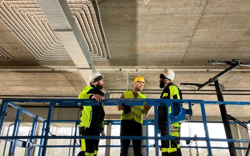 The installation of the climate control system in the 15,000-m2 facility