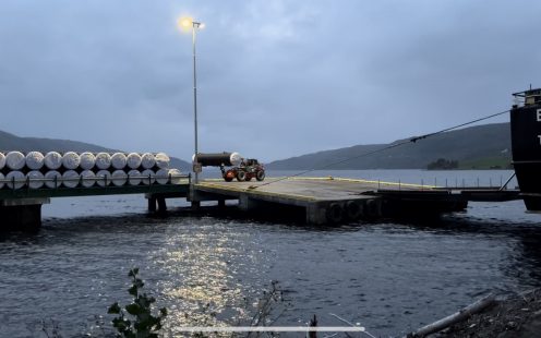 Transporting drainage pipes to Iceland from Norway